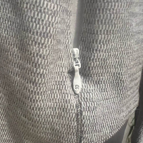 Lululemon Runderful 1/2 Zip Mini Check Pique White Heathered Slate Sz 6 A043 - Picture 5 of 6
